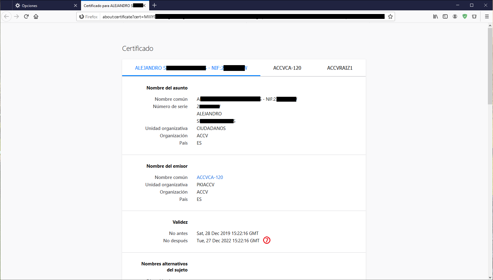 Comprobar certificado Firefox - Parte 2